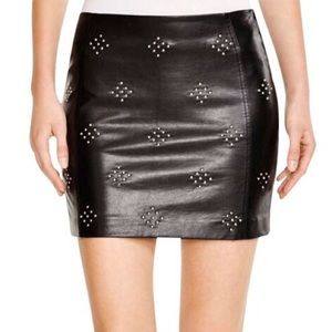Lucy Paris Studded Faux Leather Mini Skirt